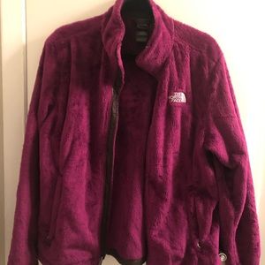 Purple furry north face